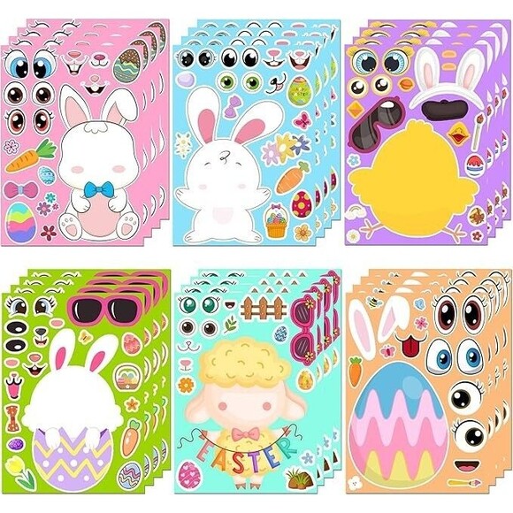 Easter Stickers - DIY Happy Easter Egg Bunny Sticker for Kids, Easter Crafts Sti - Picture 6 of 6